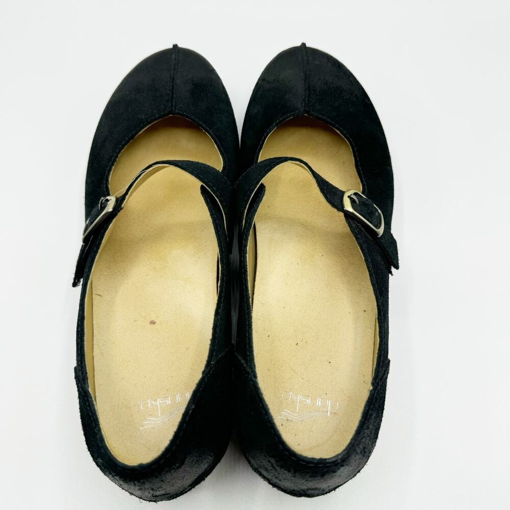 Dansko Mika Burnished Black Suede Leather Mary Janes Size 41 - Picture 3 of 7